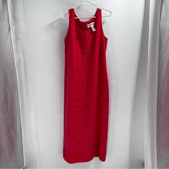 Jessica Howard Sz 12 Shrimp Color Linen blend sleeveless scoopneck maxi dress. - Picture 1 of 11